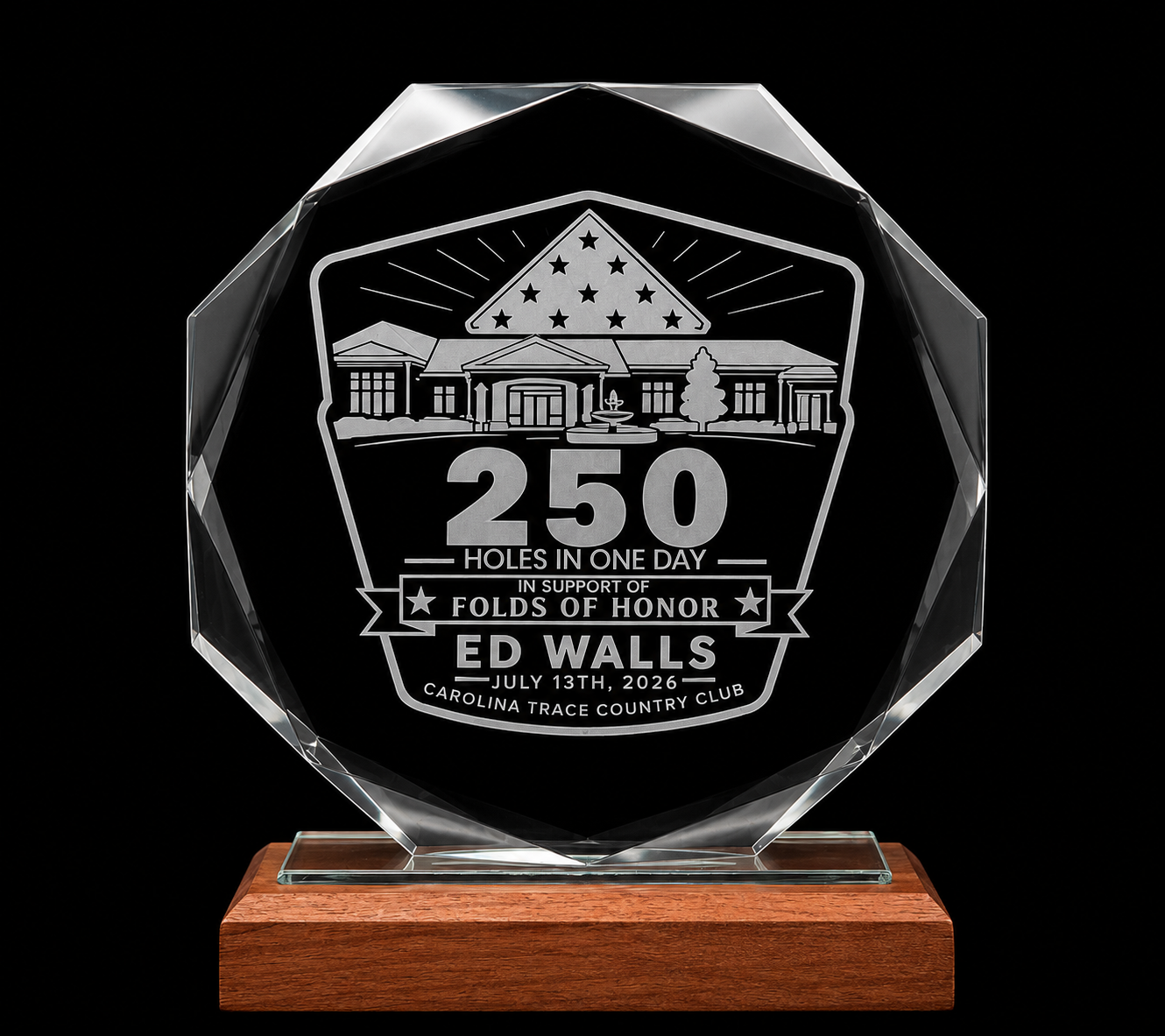 Personalized K9 Crystal Octagonal Award