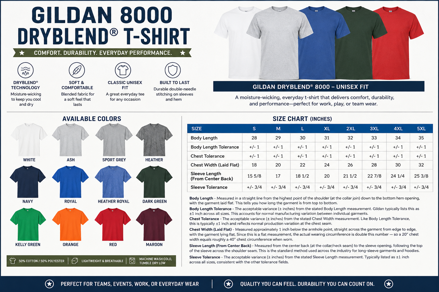 Gildan Adult DryBlend Short Sleeve Tee