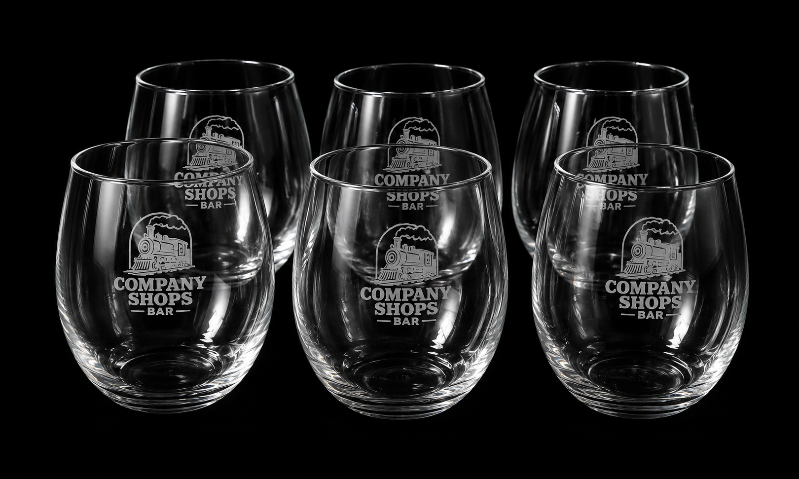 Custom branded wine glasses for business gifts and events