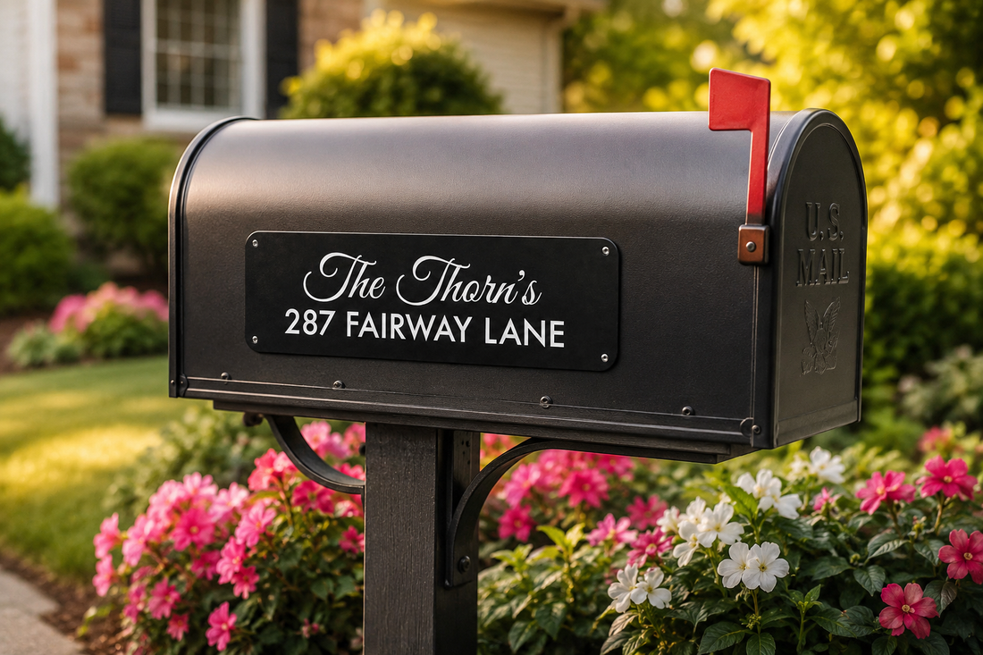 Personalized Engraved Aluminum Address &amp; Name Sign