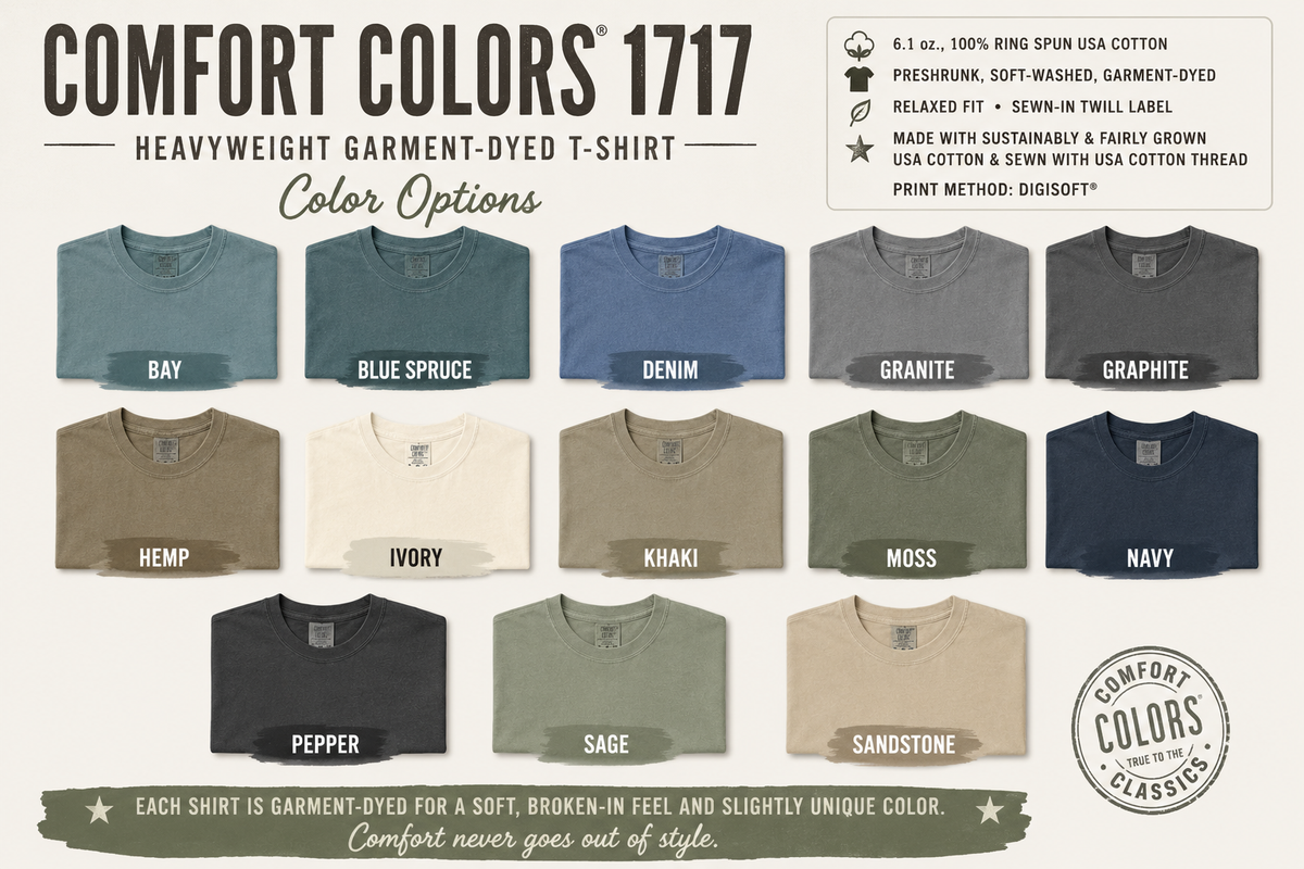325th Comfort Colors T-Shirt Black Logo