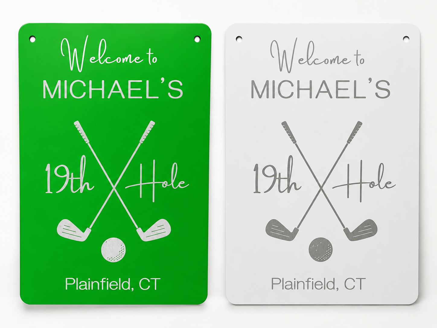 Custom 19th Hole Aluminum Golf Sign