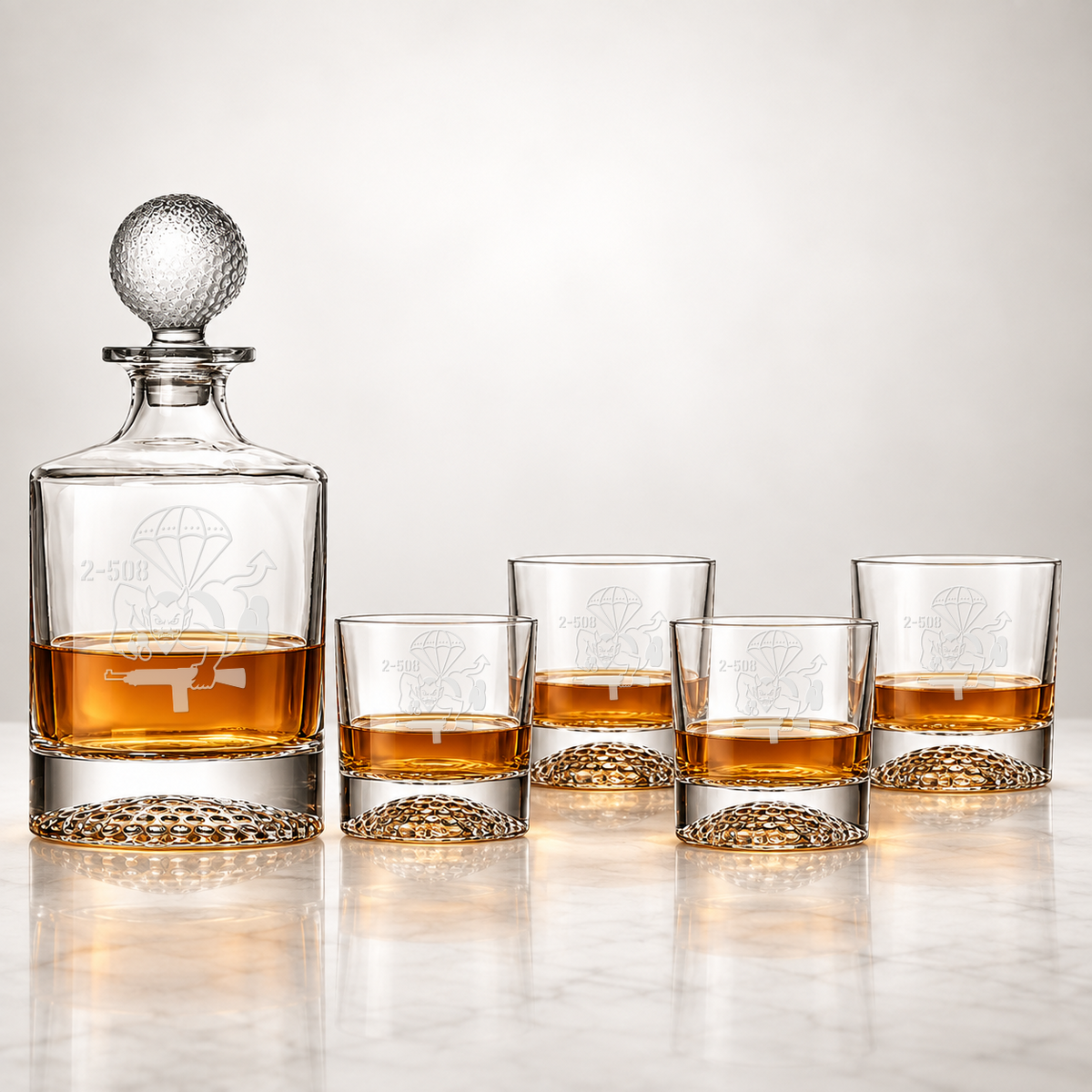 Golf-Ball Decanter &amp; Whiskey Glass Set 2Fury
