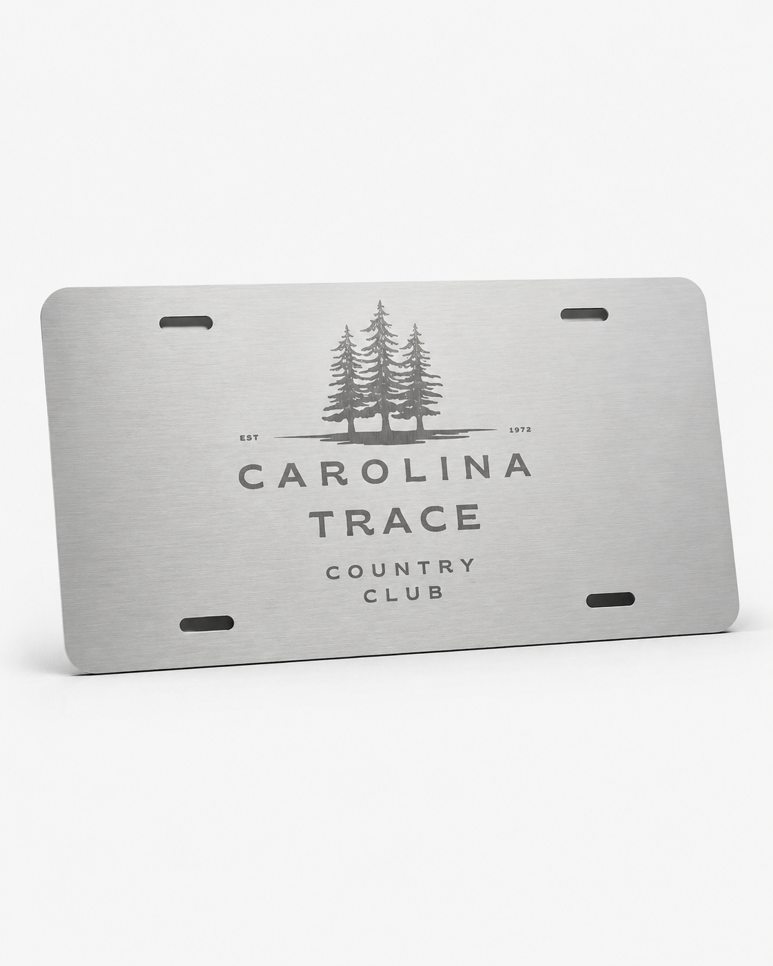 12" x 6" aluminum license plate with laser engraved image showing unit pride, CSM gift, personalized logo.