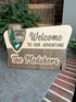 Personalized family sign styled like a national park entrance sign